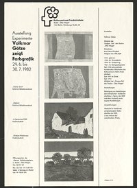 Austellungswerbung: "Experimente. Volkmar Götze zeigt Farbgrafik" vom 29.06. bis zum 30.07.1982