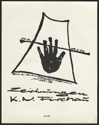 Ausstellungswerbung: "Zeichnungen K.N. Firchau" vom 22. April bis zum 28. Mai 1988