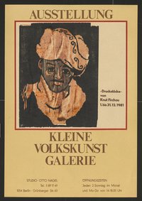 Ausstellungswerbung: "Druckstöcke von Knut Firchau" von 01.12. bis zum 31.12.1981
