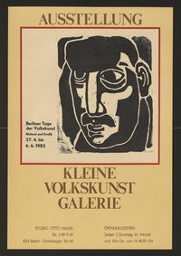 Ausstellungswerbung: "Berliner Tage der Volkskunst. Malerei und Grafik" von 27.04. bis 06.06.1982