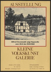 Ausstellungswerbung: "Alfred Grunewald zeigt Aquarelle" von 28.09. bis 29.10.1982