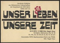 Ausstellungswerbung: "Unser Leben Unsere Zeit" vom 22. November 1979 bis zum 01. Januar 1980