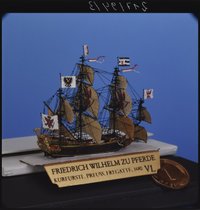 Miniaturmodell der zweideckigen brandenburgischen Fregatte "Friedrich Wilhelm zu Pferde", 1680