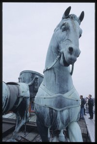 Abbau der Quadriga vom Brandenburger Tor, Pferd und Wagen