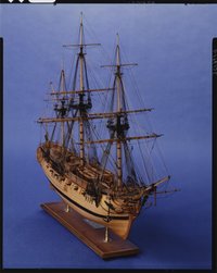 Modell eines britischen Kanonenschiffs von 1785