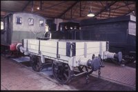 Hölzerner Güterwagen der Pfalzbahn von 1860 mit Hochsitz für den Bremser