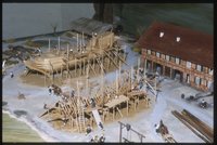 Diorama der kurfürstlichen Werft in Havelberg, Maßstab 1:50, Detailansicht