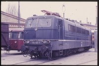 Europalok DB 184 112-1 (E 410 012) vor dem Lokschuppen