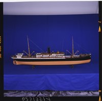 Vollmodell des deutschen Dampfschiffes "Tijuca", 1899, Maßstab 1:50 (Sonderausstellung "Aufgetaucht", 1996)