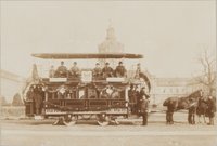 Geschmückter Straßenbahnwagen zur Centenar-Feier am 22. März 1897