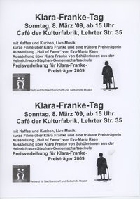 Fotokopie-Vorlage zum Klara-Franke-Tag 2009