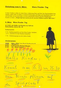 Plakat zum Klara-Franke-Tag