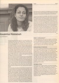 Artikel über Jouanna Hassoun als Vorschlag zur Klara-Franke-Preisverleihung 2006