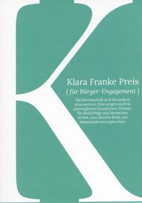 Postkarte zur Klara-Franke-Preisverleihung