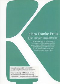 Flyer zum Klara-Franke-Preis