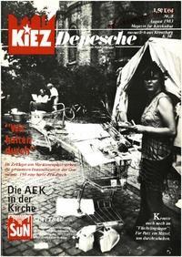 Kiez-Depesche : Magazin für Kiez-Kultur monatlich aus Kreuzberg K 36; Nr. 8; August 1983 Enthält: AEK Bericht Folge 9; Juli 1983