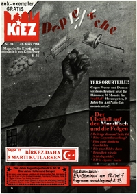 Kiez-Depesche : Magazin für Kiez-Kultur monatlich aus Kreuzberg K 36; Nr. 14; März 1984; Enthält: EK Bericht Folge 15; Feb. [März] 1984
