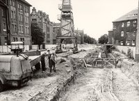 Fotografie Bauarbeiten an der Brücke des 20. Jahrestages, 1968/69