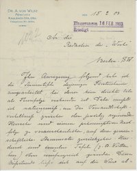 A. von Wilke an Dobert, 16.02.1903