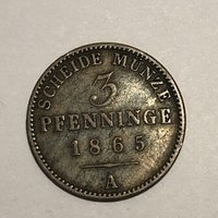 3 Pfennige 1865 A Scheidemünze Preußen