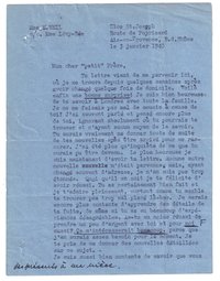 Brief von Else Weil an ihren Bruder Kurt 3. Januar 1940