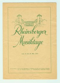 Programmheft der Musiktage 1953