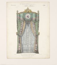 "Décor de Fenêtre de salon" "Galerie Louis XVI, Or et blanc", aus: Le Garde-meuble