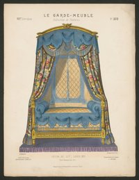 "Décor de lit, louis XVI / grand baldaquin bois doré", aus: Le Garde-meuble