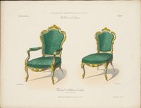„Fauteuil et Chaise de salon (Genre Louis XV.)", aus: Le Garde-meuble