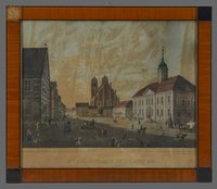 Prenzlau: Marktplatz mit Marienkirche, um 1840