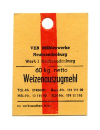 VEB Mühlenwerke Neubrandenburg Weizenauszugsmehl