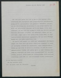 Anschreiben an die Esperanto-Gesellschaft des Deutschen Reiches