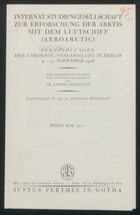 Dokument 45: Verhandlungen der 1. Ordentlichen Versammlung 1926 / Inhaltsverzeichnis und Geleitwort