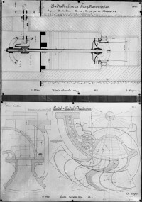 Zeichnungen für zwei Radialturbinen