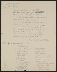 Gedicht: Vorfrühling; Brief: Hofmannsthal an Hermann Bahr