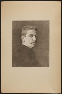 Platinotypie eines Gemäldes von Hans Schlesinger: Porträt Hugo von Hofmannsthal