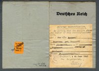 Kennkarte 'Deutsches Reich' mit Aufkleber 'Personal indentification'