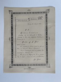 Einladung zur Enthüllung des Denkmals für Johann Ludwig Christ in Cronberg am 22. November 1885