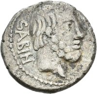 Denar des L. Titurius Sabinus mit Darstellung der Victoria in einer Biga