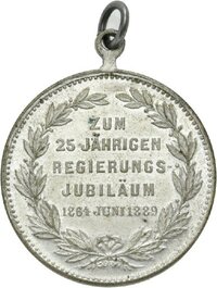 Medaille auf das 25-jährige Regierungsjubiläum König Karls von Württemberg