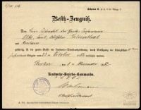 Militärisches Zeugnis für Otto Lilienthal