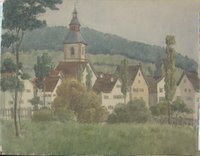 Ansicht mit Kirchturm (1913/1918)