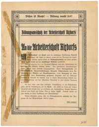 Aufruf des Bildungsausschusses der Arbeiterschaft Rixdorfs 1909