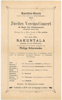 Programm zum Zweiten Vereinskonzert des Caecilien-Vereins in Berlin 1885