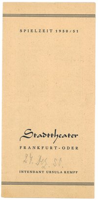 Programm des Stadttheaters Frankfurt (Oder) für "Rigoletto" 1950