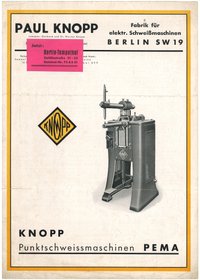 Werbeprospekt der Firma Paul Knopp in Berlin für Punktschweißmaschinen PEMA ca. 1937