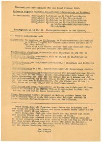 Pfarramtliche Mitteilungen der Kaiserin-Auguste-Viktoria-Gedächtniskirchengemeinde Potsdam für Februar 1943