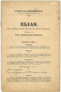 Textheft des Stern'schen Gesangvereins in Berlin zum Oratorium "Elias" von Mendelssohn Bartholdy (ca. 1890–1900)