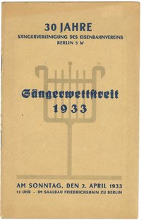 Programmheft für den Sängerwettstreit in Berlin 1933