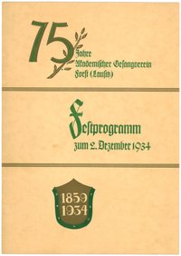 Festprogramm zur 75-Jahrfeier des Akademischen Gesangvereins Forst (Lausitz) 1934